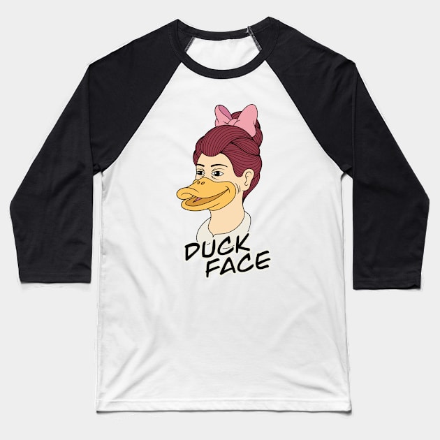 Duck face girl Baseball T-Shirt by Louis16art